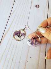 Load image into Gallery viewer, Purple Lilac Small Round Earrings
