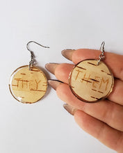 Load image into Gallery viewer, Pride - They Them Birch Bark Small Round Earrings
