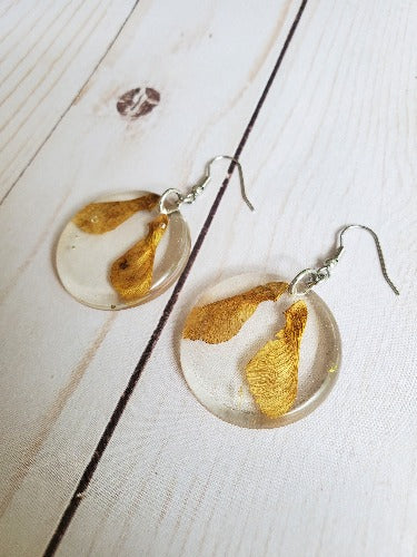 Maple Seeds Small Round Earrings