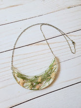 Load image into Gallery viewer, Sweetgrass and Peach Moonstone Moon Statement Necklace

